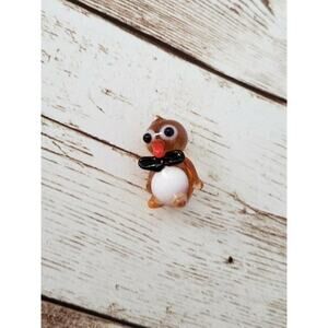 Handmade Glass Orange Penguin Pendant - New